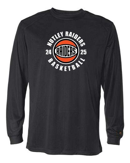 Nutley Basketball Roundball L/S Performance TEE - Black