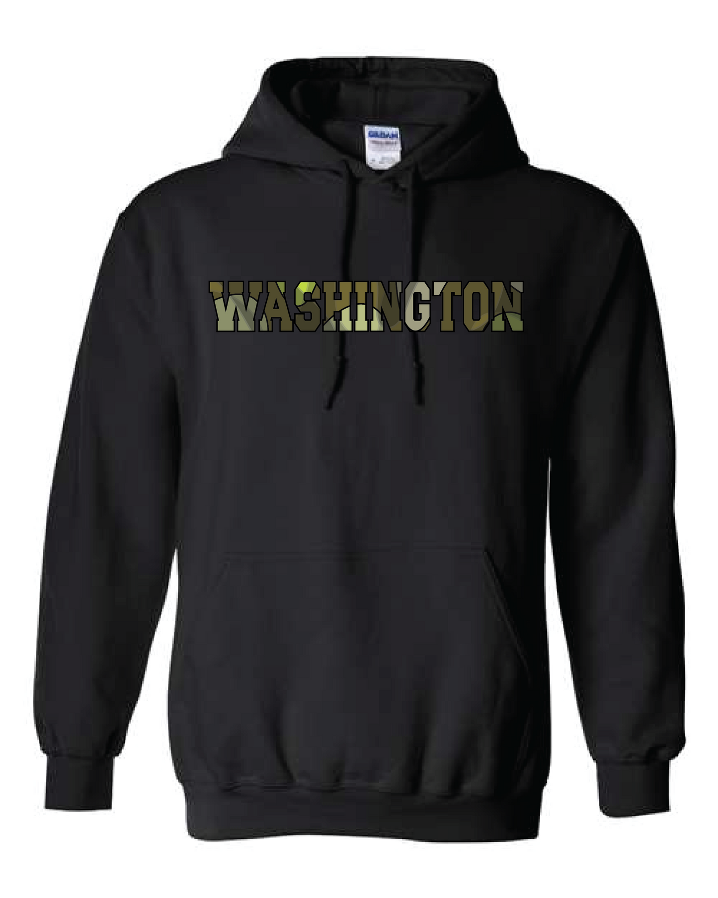 Washington Camo Print Hooded Sweatshirt Black