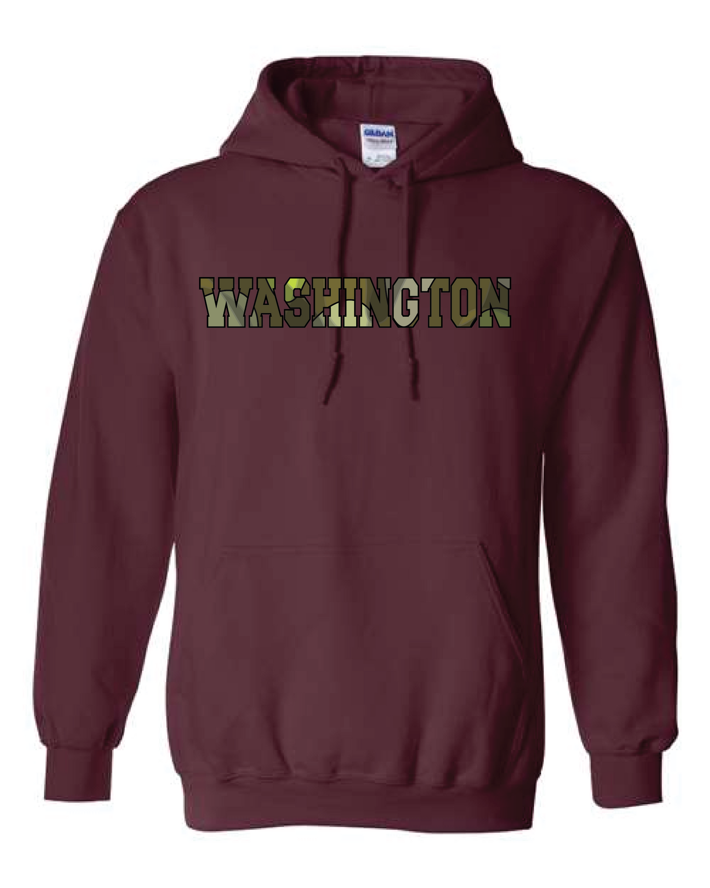 Washington Camo Print Hooded Sweatshirt Maroon