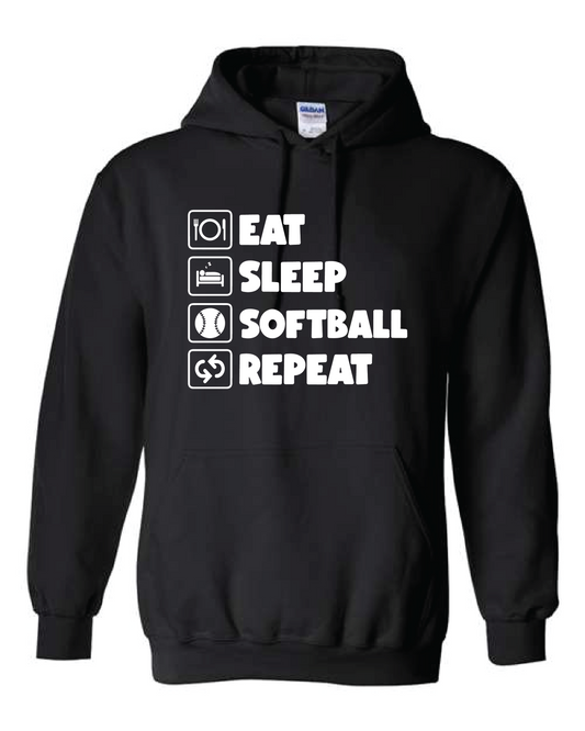 Nutley Softball Sleep Hooded Sweatshirt Black