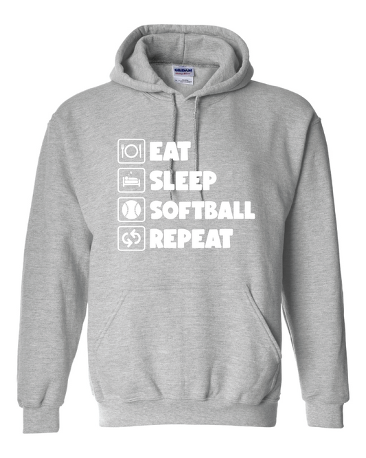 Nutley Softball Sleep Hooded Sweatshirt Grey