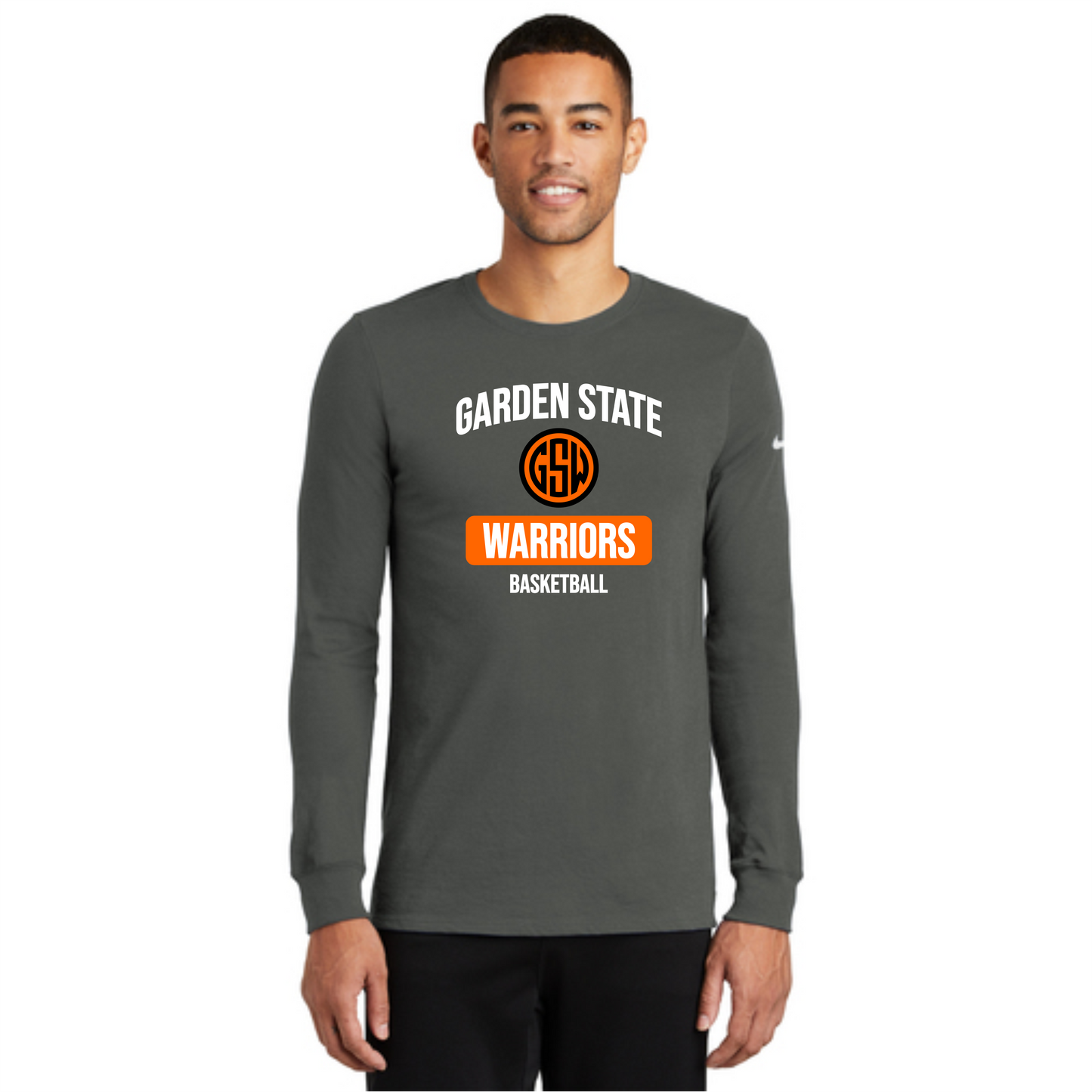 Nike Dri-FIT Cotton/Poly Long Sleeve Tee Anthracite - GSW Winter 2023 WARRIORS