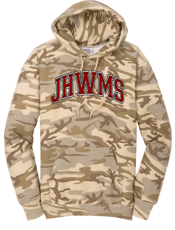 JHWMS Arc Logo Core Fleece Camo Pullover Hooded Sweatshirt - Dessert Camo