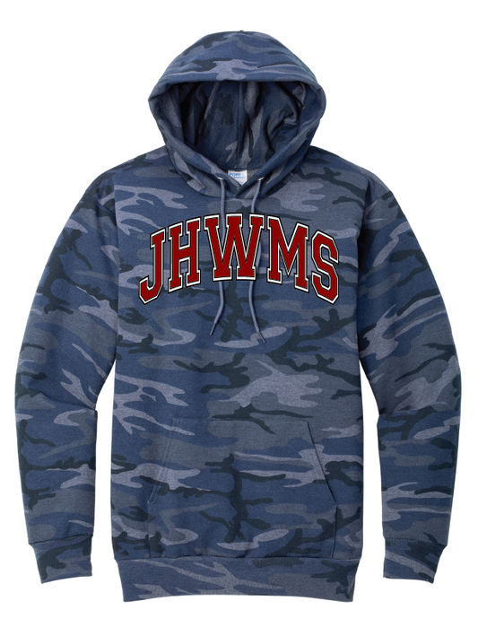 JHWMS Arc Logo Core Fleece Camo Pullover Hooded Sweatshirt - Navy Camo