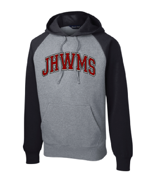 JHWMS Arc Logo Raglan Colorblock Pullover Hooded Sweatshirt - Black