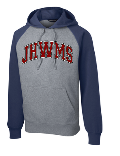 JHWMS Arc Logo Raglan Colorblock Pullover Hooded Sweatshirt - Navy