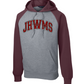 JHWMS Arc Logo Raglan Colorblock Pullover Hooded Sweatshirt - Maroon Heather