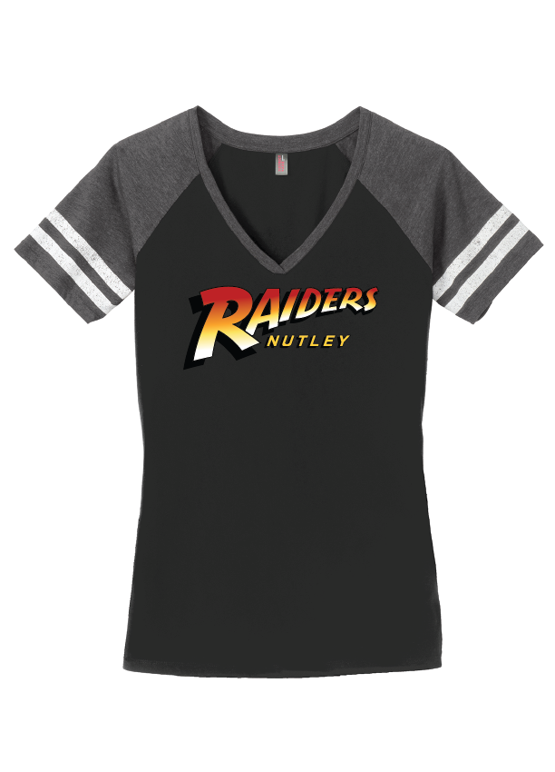 Nutley Raiders Ark - Womens V Neck T-shirt - Black