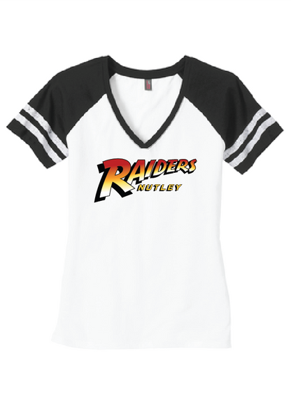 Nutley Raiders Ark - Womens V Neck T-shirt - White