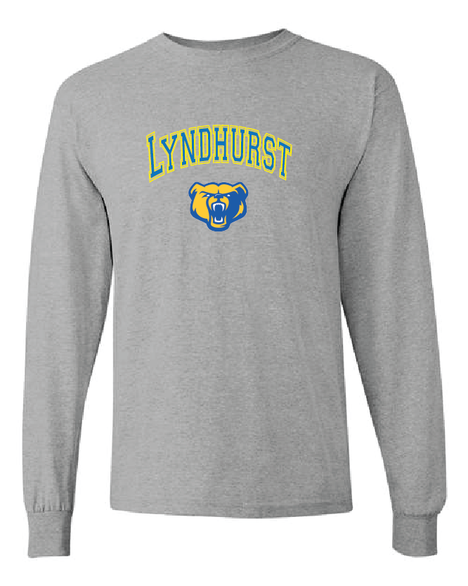 Lyndhurst Basketball Arc Logo - L/S T-shirt - Grey