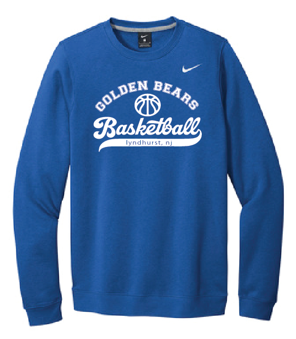 Lyndhurst Basketball Script Nike Club Fleece Crew - Royal