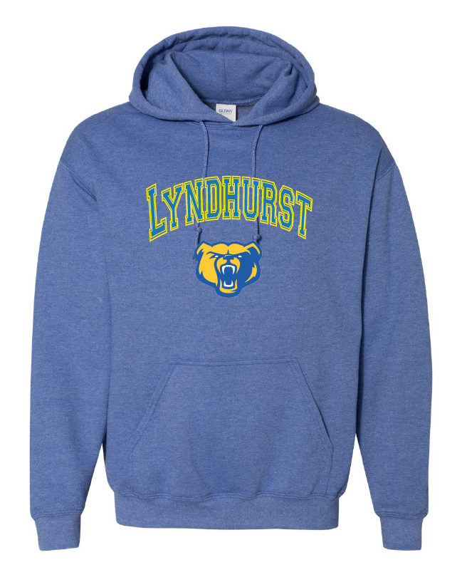 Lyndhurst Basketball Arc Logo Hooded Sweatshirt - Heather Royal