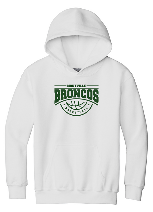 Montville Broncos Basketball Winter 2025 - Youth Hoodie - White