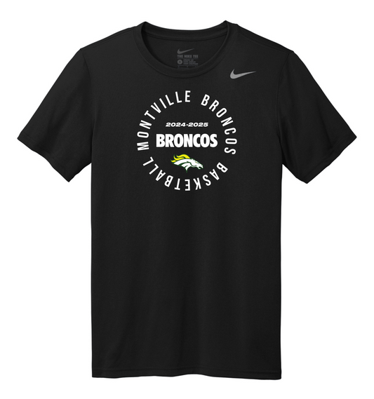 Winter 2025 Montville Broncos Basketball Nike Team rLegend Tee in Black