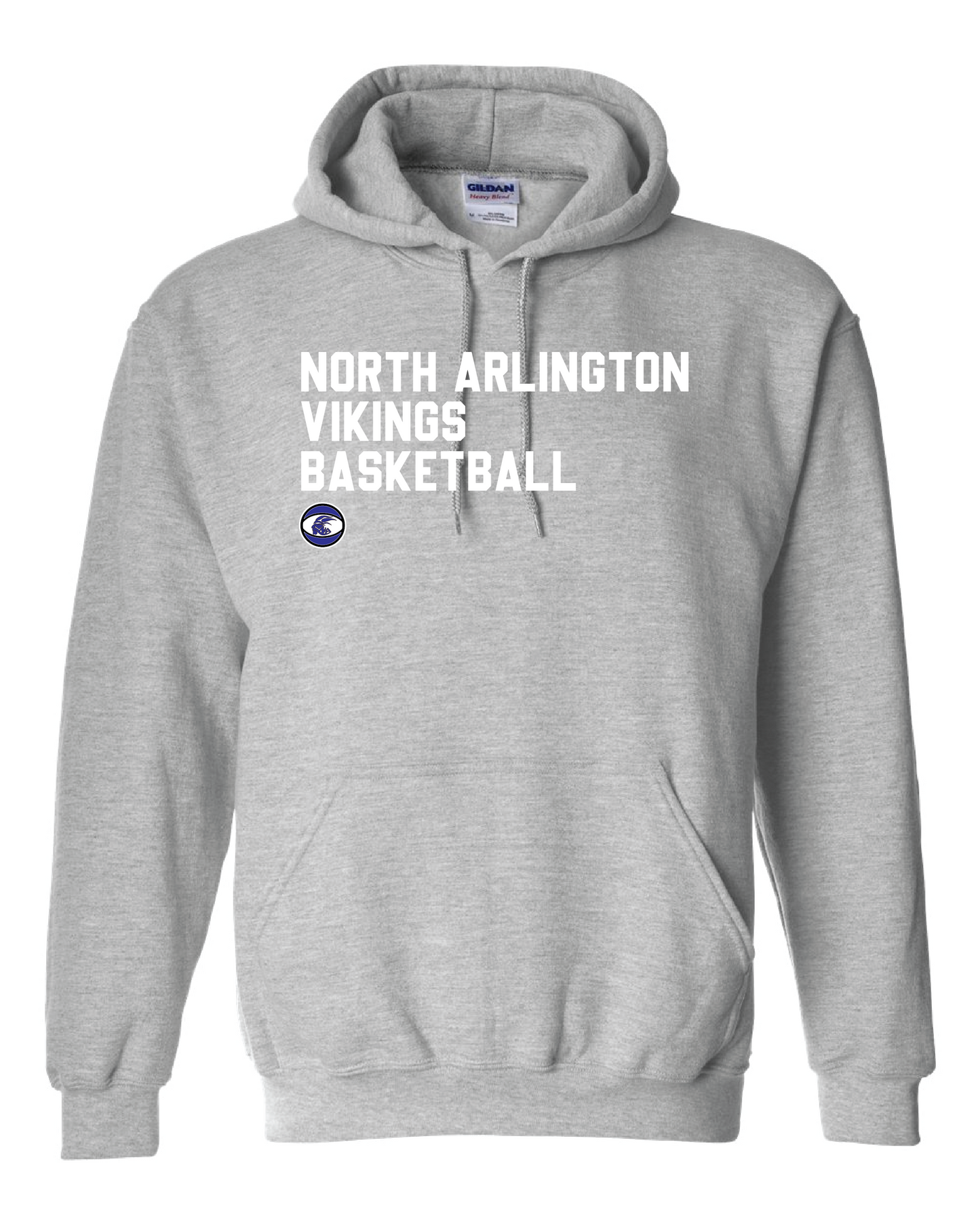 North Arlington Basketball Hooded Sweatshirt - Grey