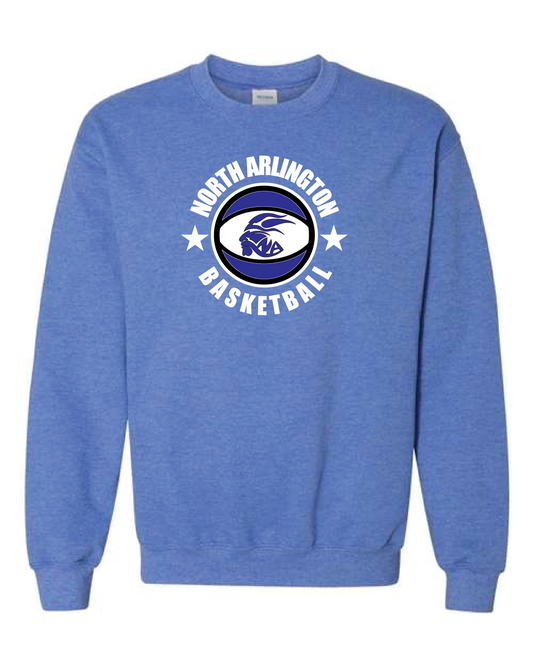 North Arlington Basketball Roundball Crewneck - Heather Royal