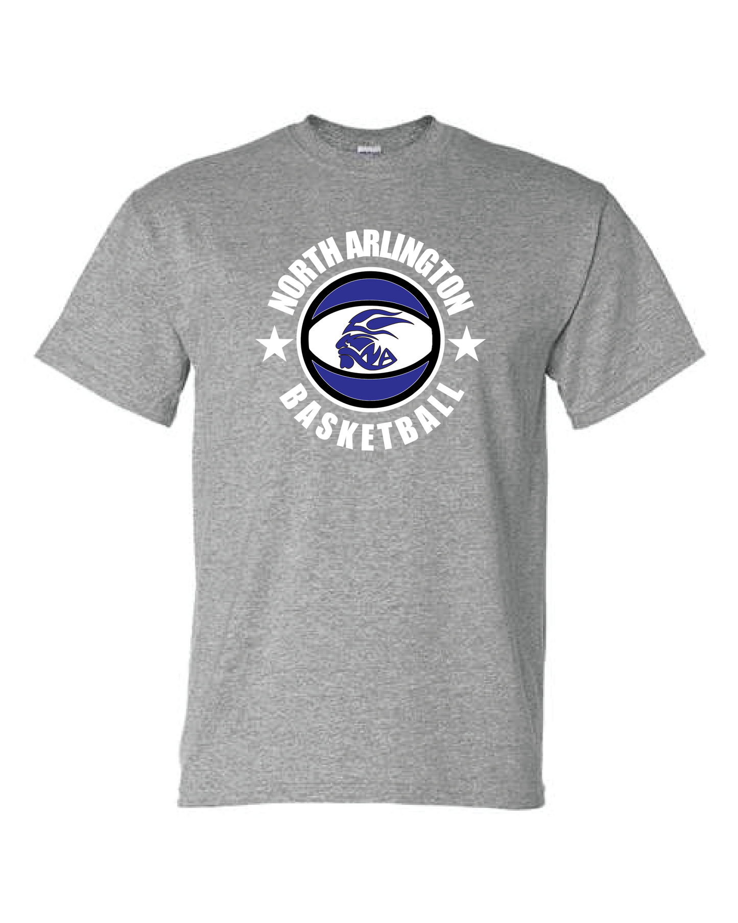 North Arlington Roundball Basketball - T Shirt - Grey