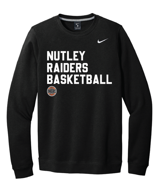 Nutley Basketball Nike Club Fleece Crew - Black