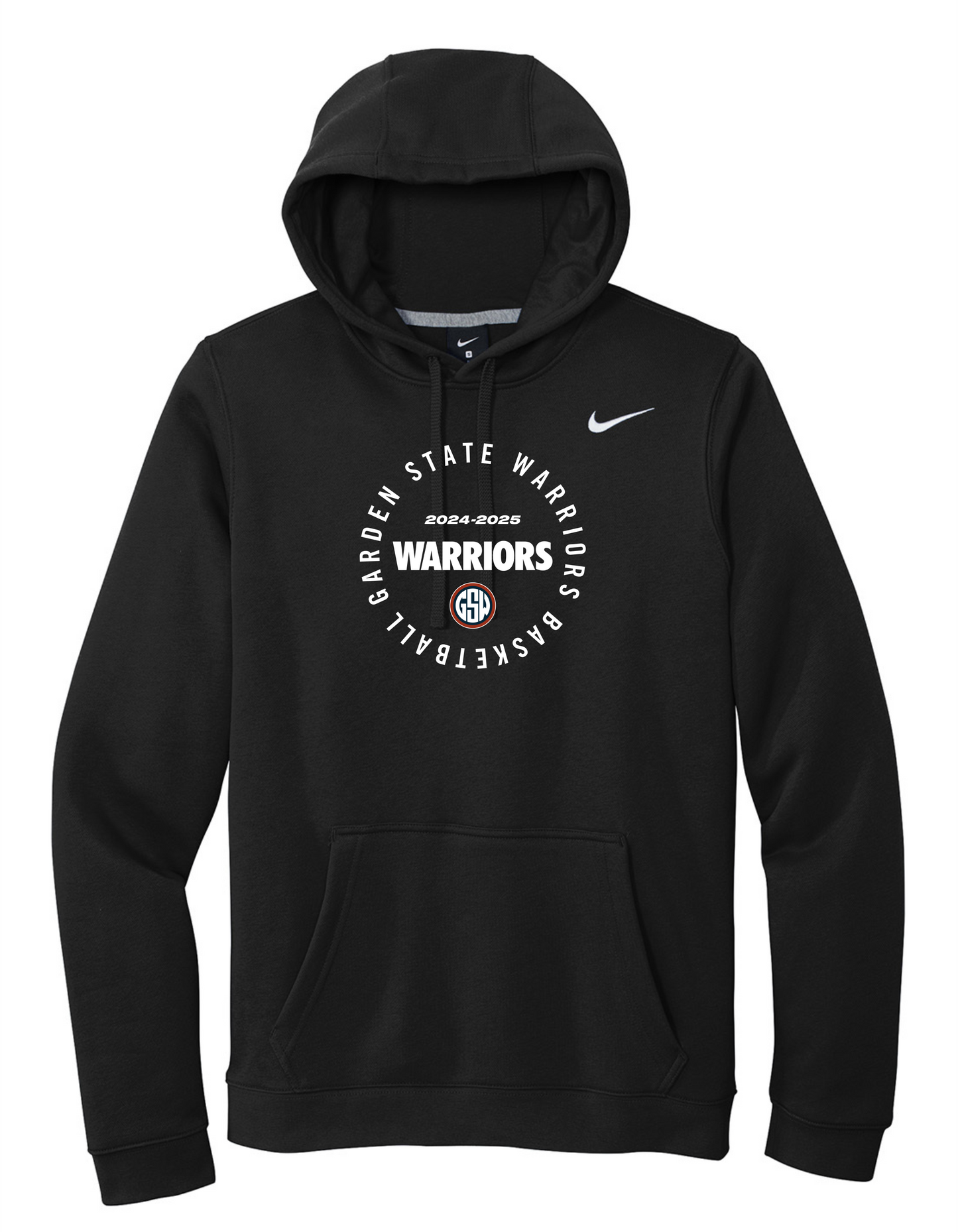 Winter 2024 Garden State Warriors Round Logo Nike Club Fleece Pullover Hoodie Black