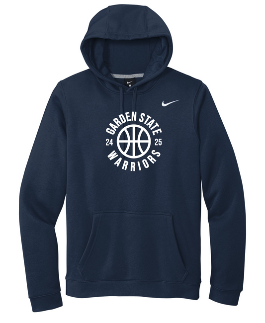 Fall 2024 Garden State Warriors Roundball Logo Nike Club Fleece Pullover Hoodie Navy