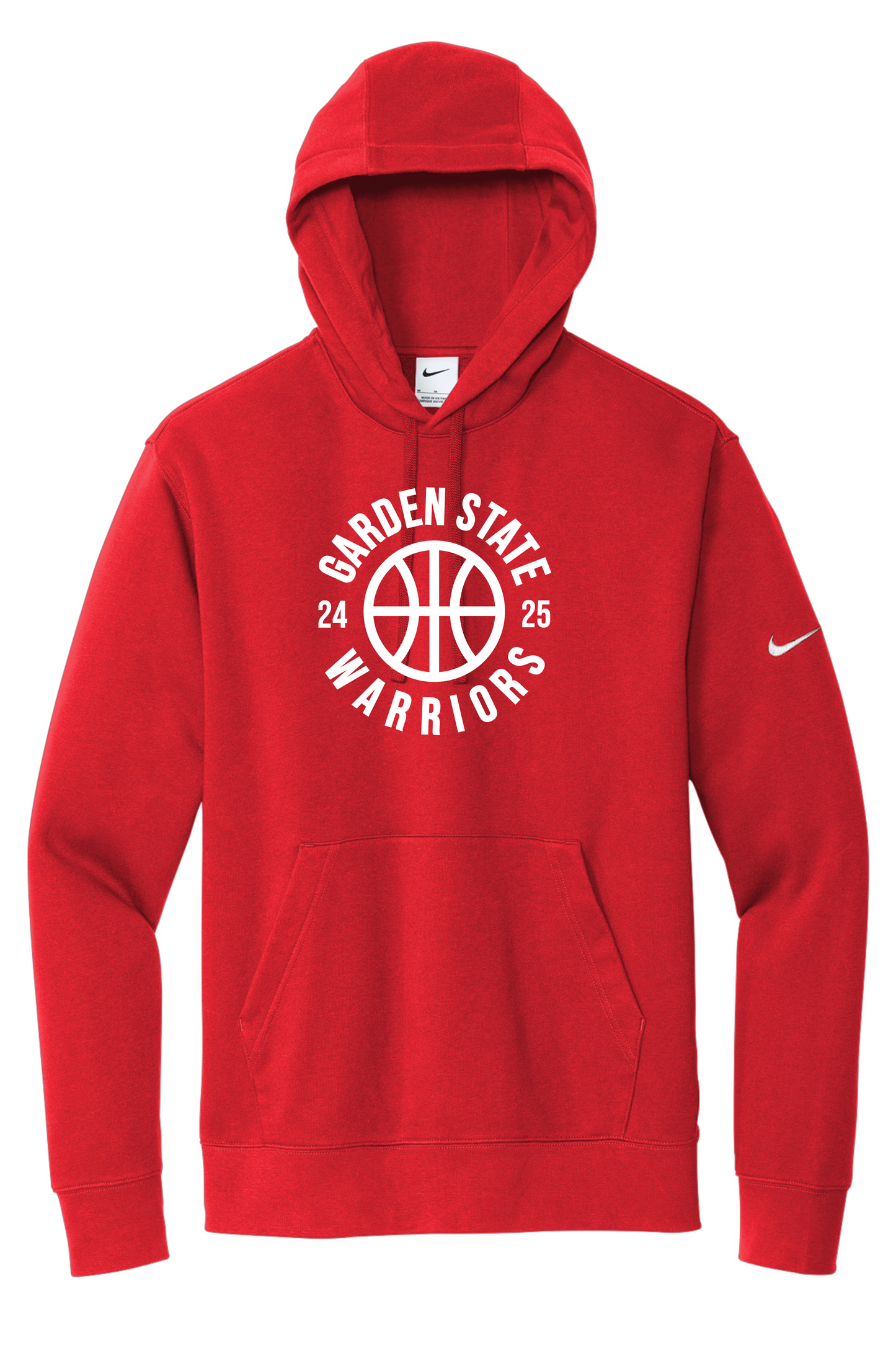 Fall 2024 Garden State Warriors Roundball Logo Nike Club Fleece Pullover Hoodie Red