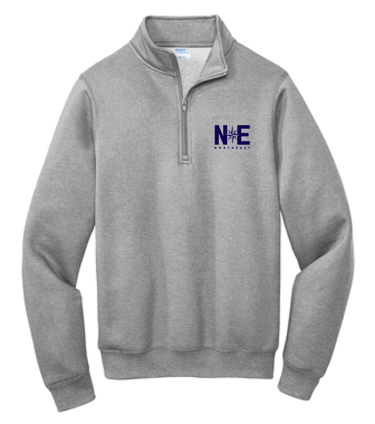 Northeast Fleece 1/4-Zip Pullover Sweatshirt Embroidered - Grey