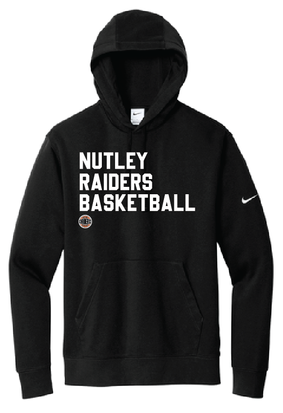 Nutley Raiders Basketball Nike Club Fleece Hooded Sweatshirt - Black
