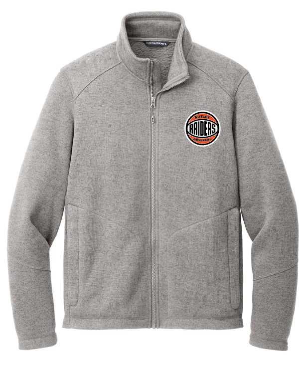 Nutley Basketball Fleece Jacket Embroidered - Grey