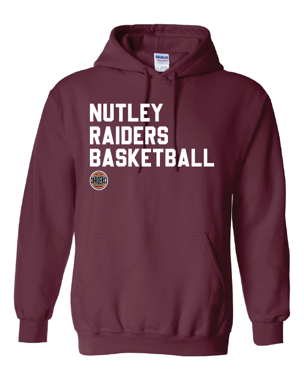 Nutley Basketball Hooded Sweatshirt - Maroon