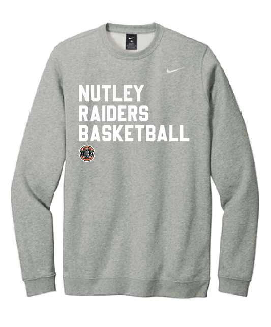 Nutley Basketball Nike Club Fleece Crew - Grey