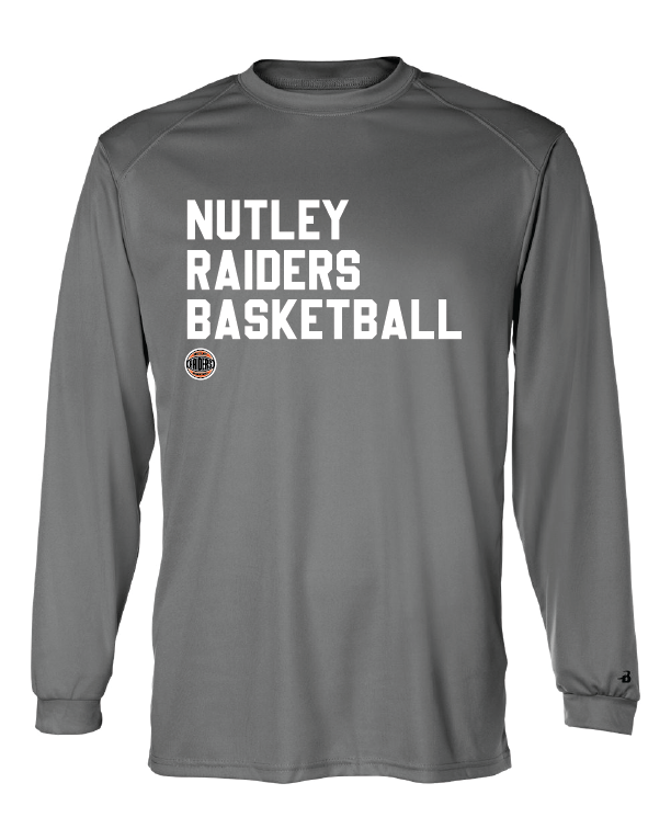 Nutley Basketball L/S Performance TEE - Graphite