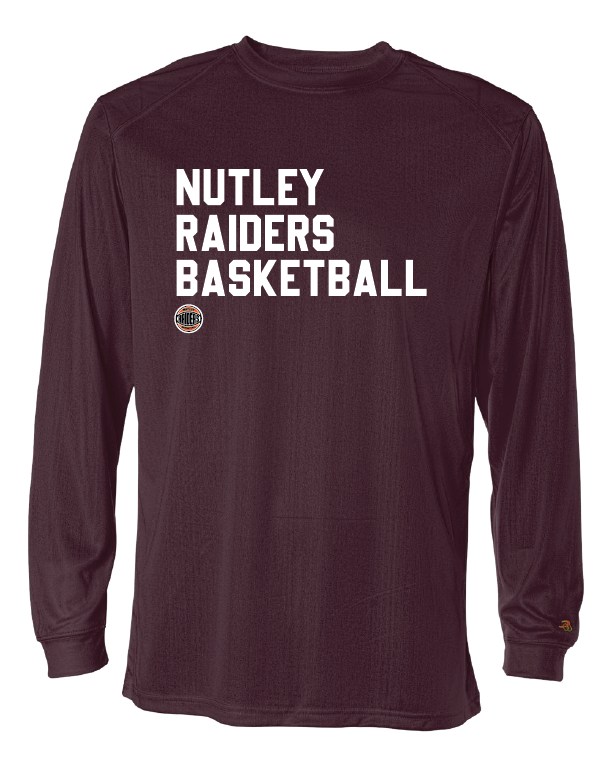Nutley Basketball L/S Performance TEE - Maroon