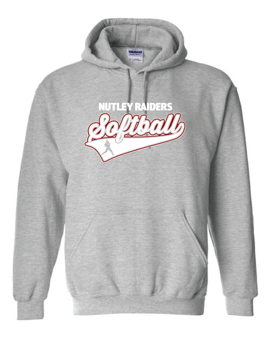 Nutley Softball Script Hooded Sweatshirt Grey
