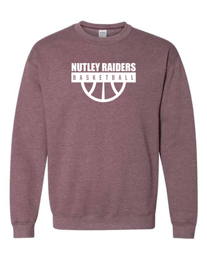 Nutley Basketball Halfball Crewneck - Heather Maroon