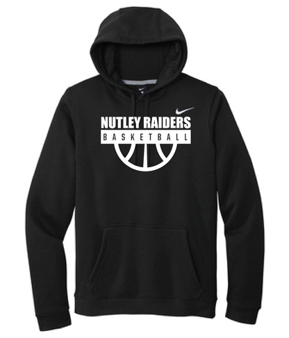 Nutley Raiders Basketball Halfball Nike Club Fleece Hooded Sweatshirt - Black