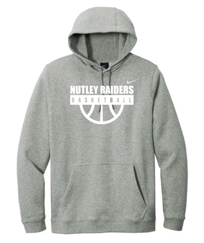 Nutley Raiders Basketball Halfball Nike Club Fleece Hooded Sweatshirt - Grey