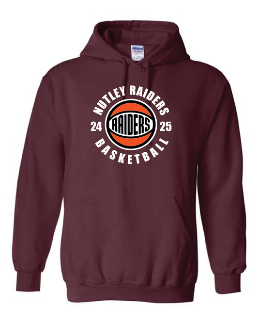 Nutley Basketball Roundball Hooded Sweatshirt - Maroon