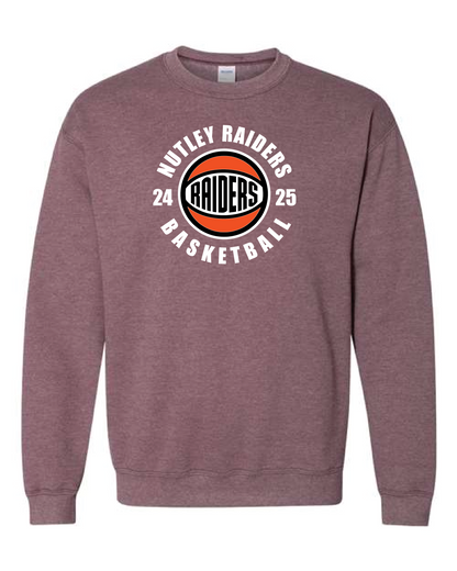 Nutley Basketball Roundball Crewneck - Heather Maroon