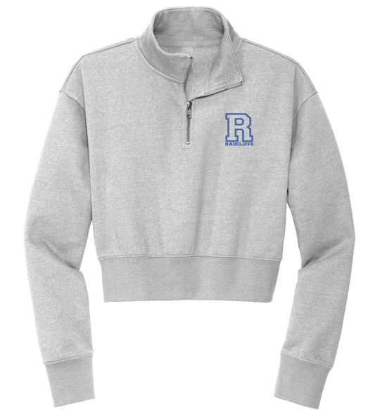 Radcliffe R Cropped Fleece 1/2-Zip - Heather Grey