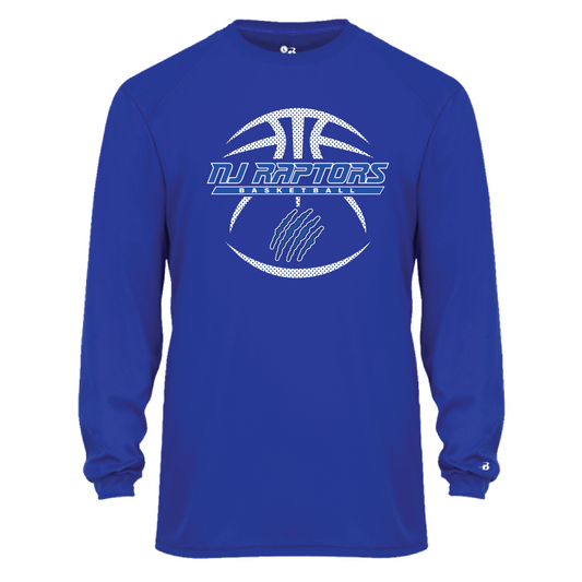 NJ Raptors Basketball Warmup L/S Tshirt Royal