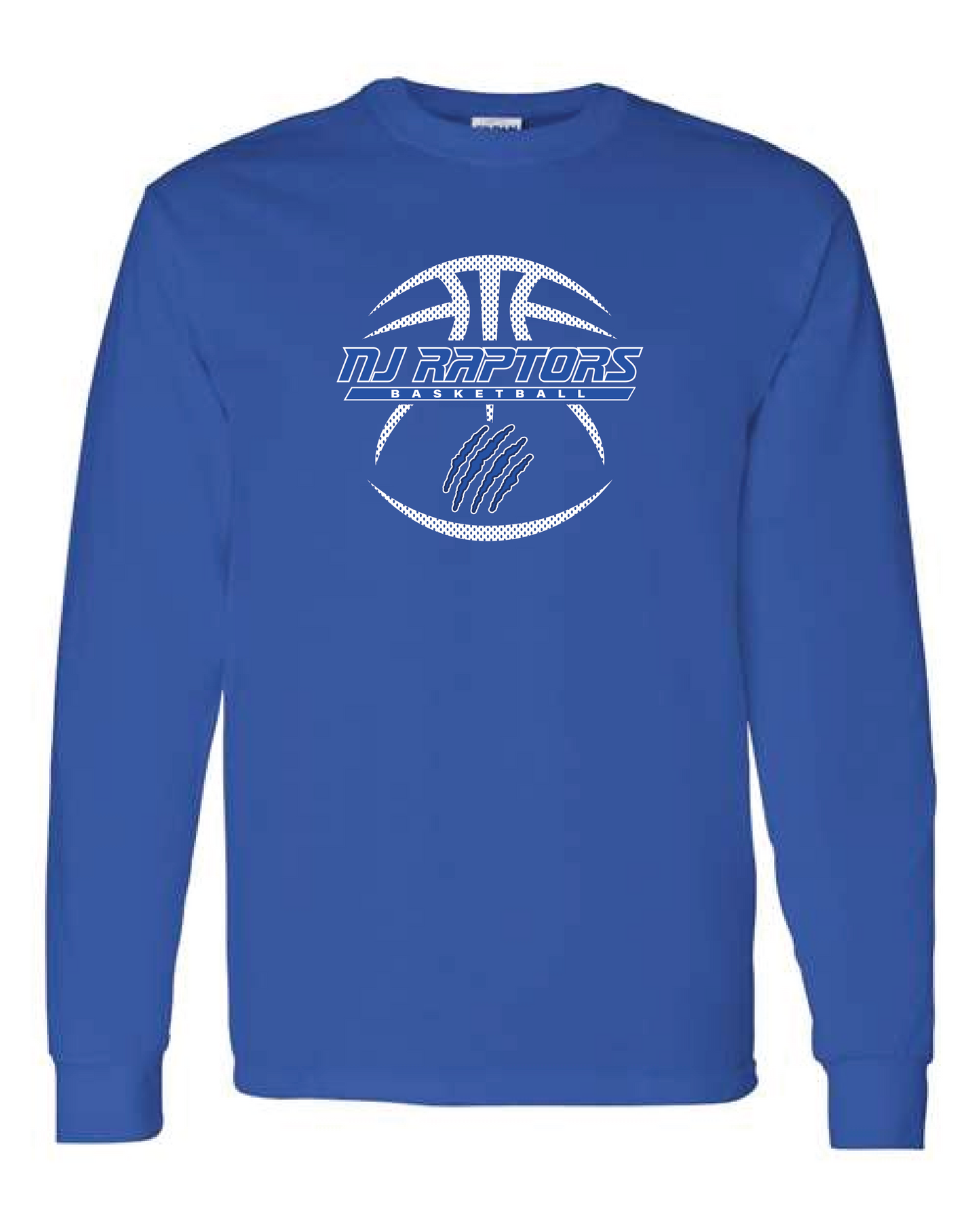 NJ Raptors Basketball Logo L/S Tshirt Royal