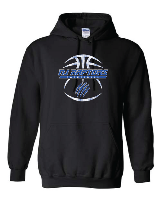 NJ Raptors Basketball Logo Hooded Sweatshirt Black