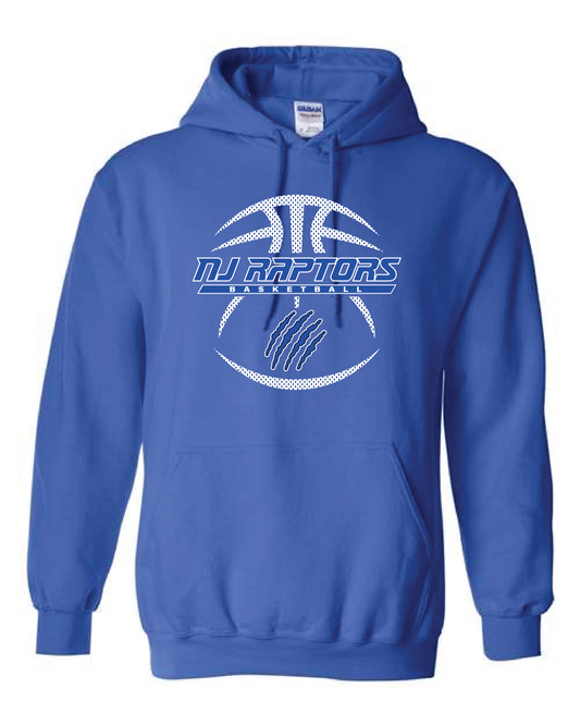 NJ Raptors Basketball Logo Hooded Sweatshirt Royal