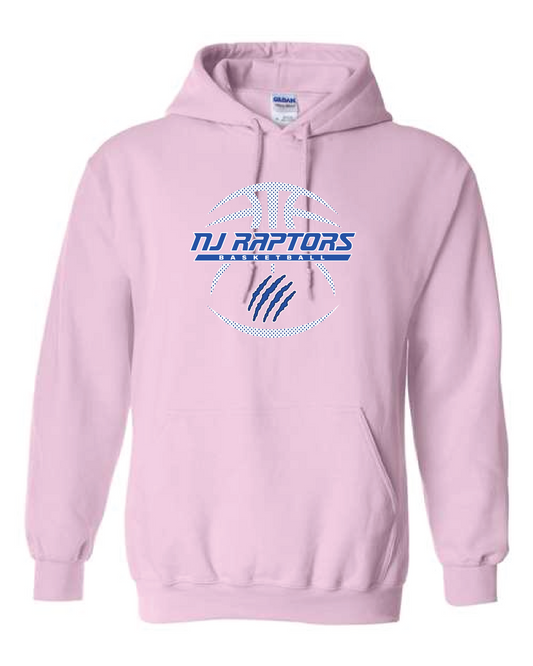 NJ Raptors Basketball Logo Hooded Sweatshirt Pink