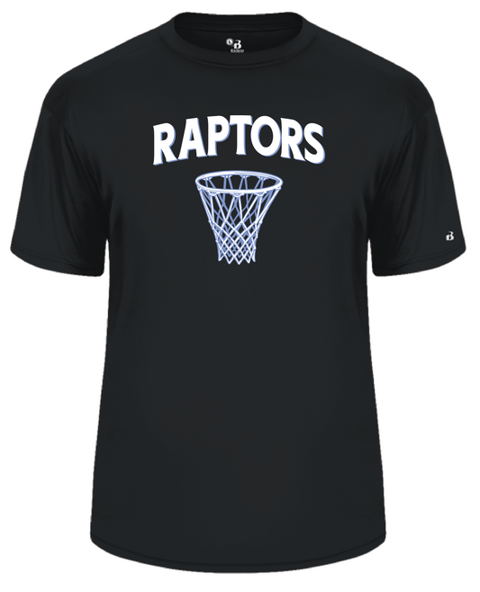 NJ Raptors Basketball Hoop Warmup Tshirt Black