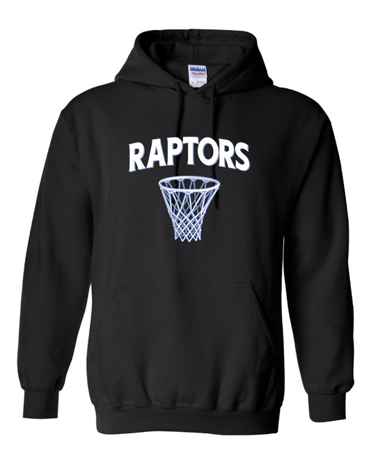 NJ Raptors Basketball Hoop Logo Hooded Sweatshirt Black