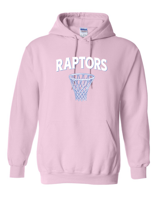 NJ Raptors Basketball Hoop Logo Hooded Sweatshirt Pink