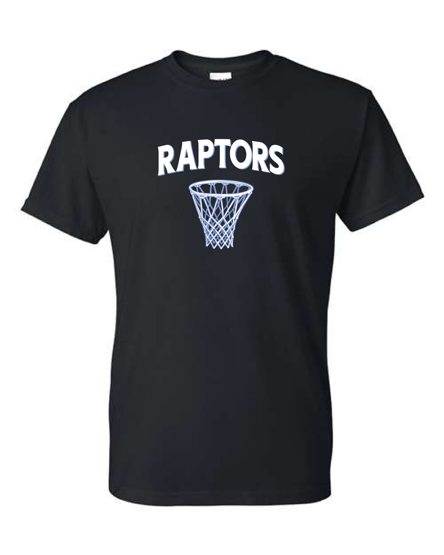 NJ Raptors Basketball Hoop Logo Tshirt Black