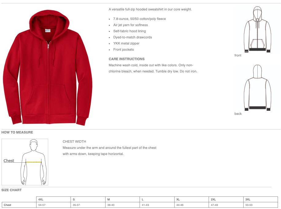 JHWMS Varsity N Core Fleece Full-Zip Hooded Sweatshirt - Graphite