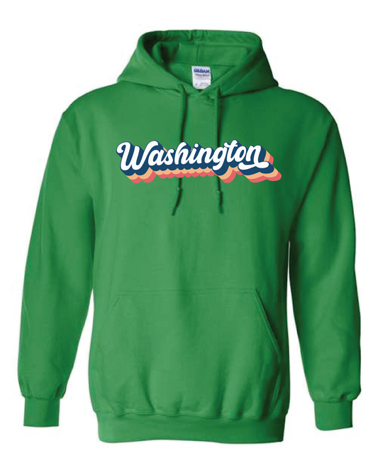 Washington Script Logo Hooded Sweatshirt Green